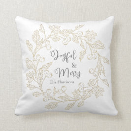 ジュービメリール金ゴールド冬のベリーリースクリスマス クッション