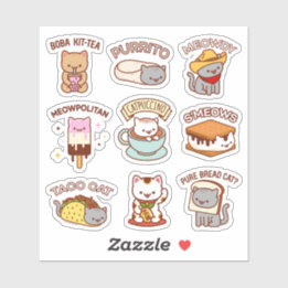 ジュービーな猫たち – 猫ミームのステッカーシート シール