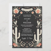 ジュールフエレガントィエスタサボスフローラメキシ結婚カン 招待状 (正面)