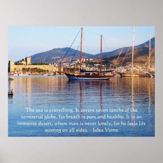 ジュールヴェルヌ引用文について海ポスター ポスター (正面)