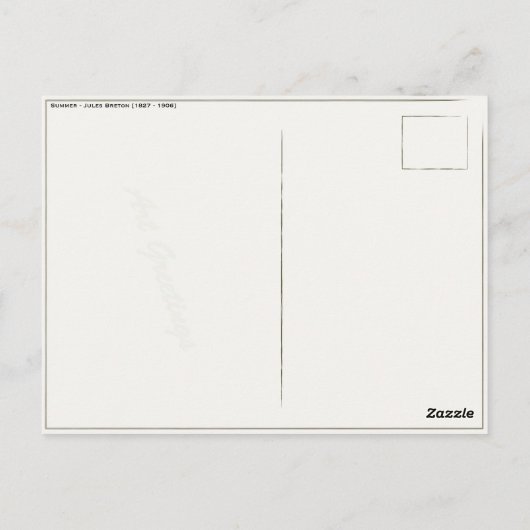 ジュール・ブレトン付き絵画はがき ポストカード (裏面)