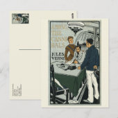 ジュール・ヴェルヌ・アン・ザ・カンニバルズ・ヴィンテージ・ブック・カバー ポストカード (正面/裏面)