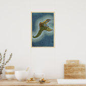 ジュール・ヴェルヌ「ミステリアスな島」リンカーン島地図 ポスター (キッチン)