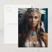 ジューンの誕生日に Bohemian Woman のパール AP53 ポストカード (正面/裏面)