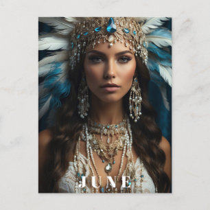 ジューンの誕生日　ボホ・ウーマン　パールズ　ＡＰ５３ ポストカード