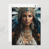 ジューンの誕生日　ボホ・ウーマン　パールズ　ＡＰ５３ ポストカード (正面/裏面)
