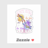 ジューンガールラバームーンドラゴンフライおもしろい誕生日 シール (シート)