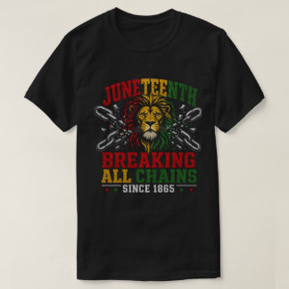 ジューンティーサス ライオン 自由:1865年から鎖を断ち切る Tシャツ