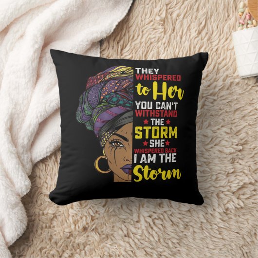 ジューンティーサブث I Am The Storm メラニン 黒人女性 クッション (ブランケット)