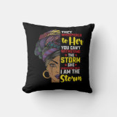 ジューンティーサブث I Am The Storm メラニン 黒人女性 クッション (正面)
