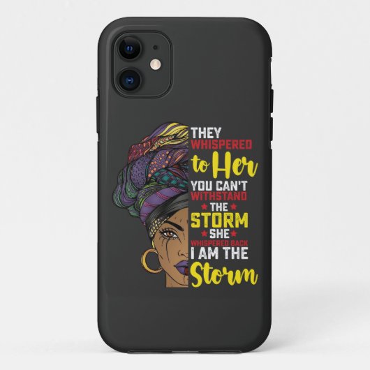 ジューンティーサブث I Am The Storm メラニン 黒人女性 Case-Mate iPhoneケース (裏面)