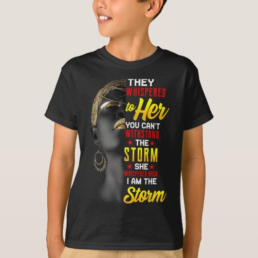 ジューンティーサブアイ・アム・ザ・ストーム黒人女性黒人歴史 Tシャツ (正面)