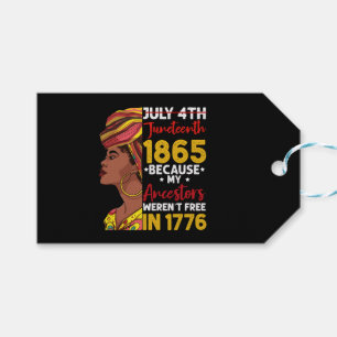 ジューンティーサブテー 私の先祖が1776年に自由でなかったから ギフトタグ