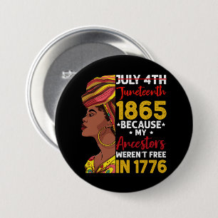 ジューンティーサブテー 私の先祖が1776年に自由でなかったから 缶バッジ