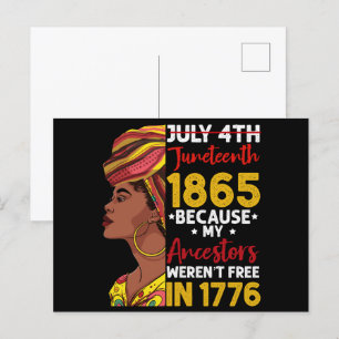 ジューンティーサブ　私の先祖は1776年に自由ではなかったから ポストカード