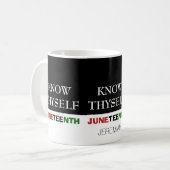 ジューンティーサブ Personalized KNOW THYSELF  コーヒーマグカップ (正面左)