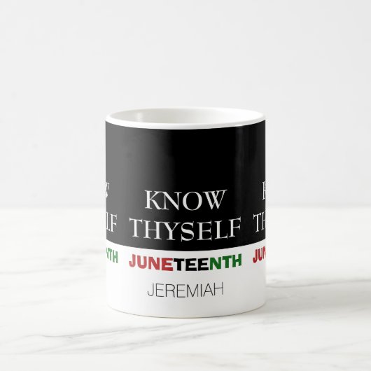 ジューンティーサブ Personalized KNOW THYSELF  コーヒーマグカップ (中央)