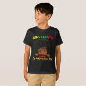 ジューンティーサンクス 十代 若者 アフロ ロックス 黒 Tシャツ (正面フル)