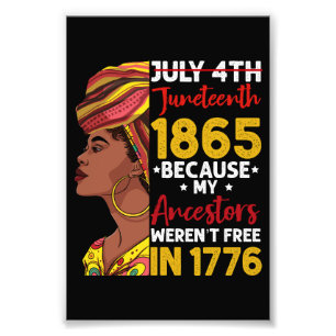 ジューンティーサーン 私の先祖は1776年に自由ではなかったから フォトプリント