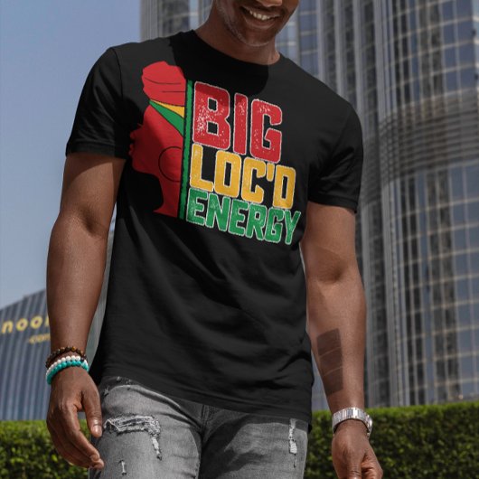 ジューンティーサ 大きなロックされたエネルギー 黒人の自由 Tシャツ