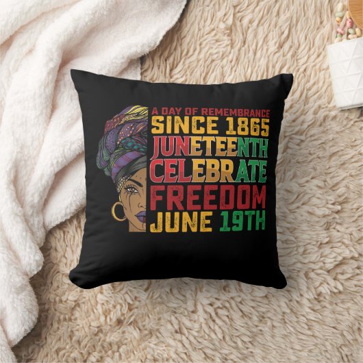 ジューンティーサ Juneteenth 奴隷解放記念日 黒人の自由 クッション (ブランケット)