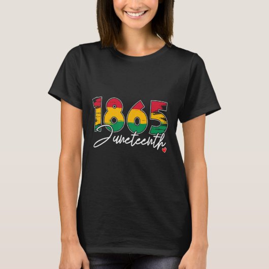 ジューンティーシス祝 黒人の自由 1865 ハート 歴史 Tシャツ (正面)