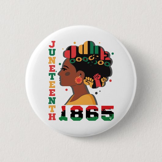 ジューンティーシス1865年アフリカ系女性の祝賀 缶バッジ (正面)