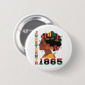ジューンティーシス1865年アフリカ系女性の祝賀 缶バッジ (正面&裏面)