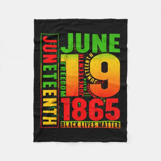 ジューンティーシス1865年風独立記念日 黒人男性 フリースブランケット (正面)