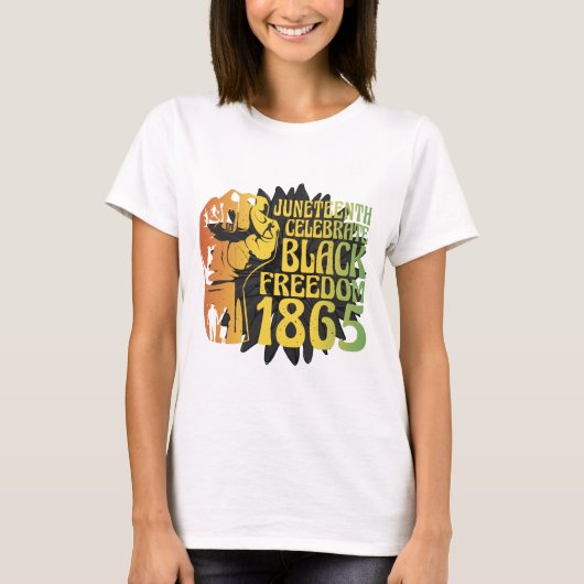 ジューンティーシス(1865年6月19日) 黒人の自由の日 ひまわり Tシャツ (正面)
