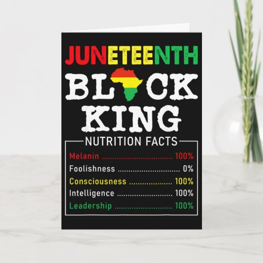 ジューンティーゼンス・ブラックキングの栄養成分表示 父の日 カード (正面)