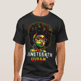 ジューンティーゼンス 黒人メラニン クイーン ナチュラル アフロ ヘア W Tシャツ