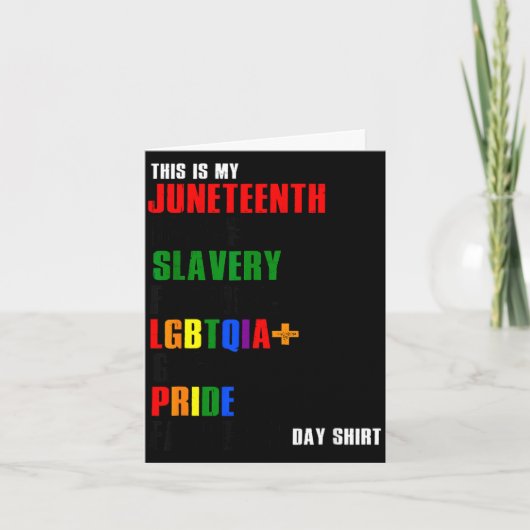 ジューンティーゼント 黒人奴隷制 自由 LGBTQ ゲイ プライド カード (正面)