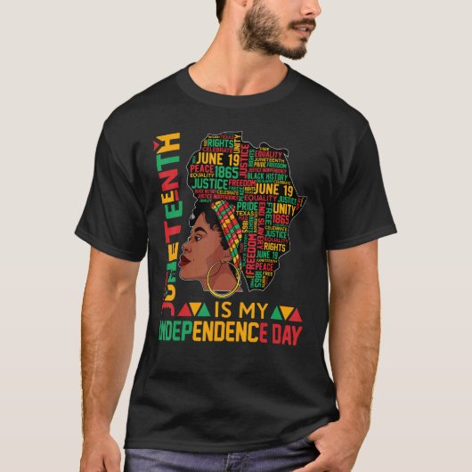 ジューンティーンは私の独立記念日 黒人の自由 18 Tシャツ (正面)
