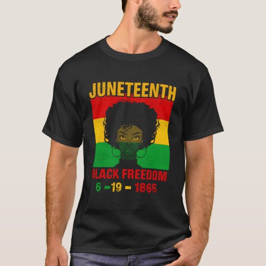 ジューンティーンスの祝祭を大胆なブラックグラスで Tシャツ (正面)