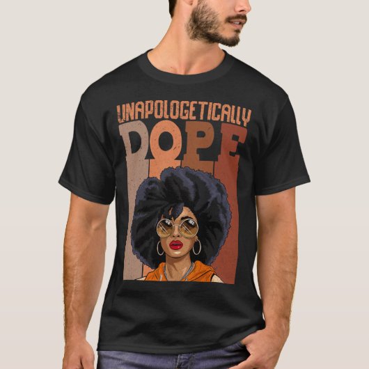 ジューンティーンスの黒人女性の誇り ブラック Tシャツ (正面)