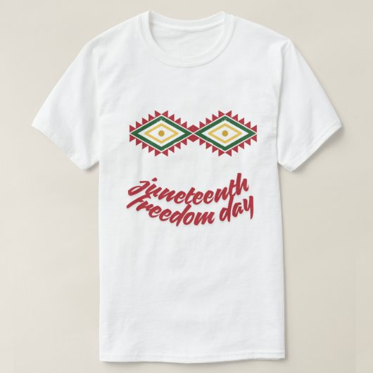 ジューンティーンスフリーダムデー 伝統的な幾何学模様 Tシャツ (デザイン正面)
