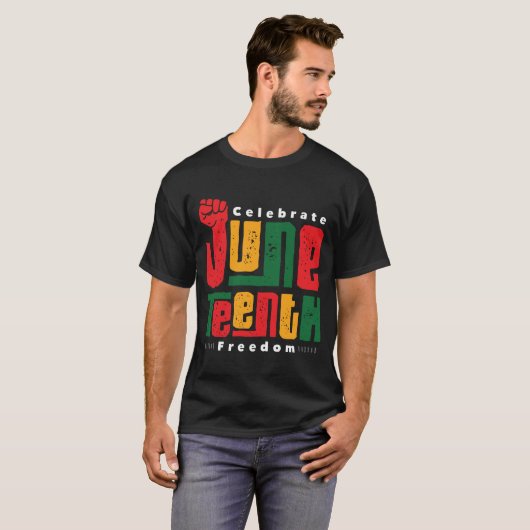 ジューンティーンス自由抗議 ブラックヒストリー活動家 Tシャツ (正面フル)