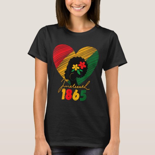 ジューンティーンス黒人女性先祖を思い出す Tシャツ (正面)