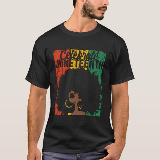 ジューンティーンス・アフリカン・カラーズを祝おう Tシャツ (正面)