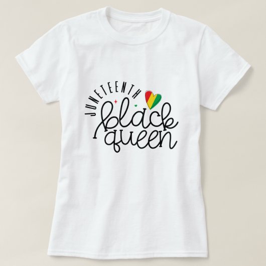 ジューンティーンス・ブラッククイーン - 黒人の歴史月間 Tシャツ (デザイン正面)