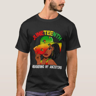 ジューンティーンス 先祖を思い出す 黒人女性 Tシャツ