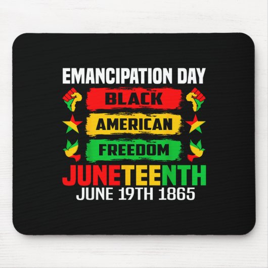 ジューンティーンス 解放記念日 ブラック 6月19日 1865年 マウスパッド (正面)