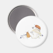 ジューンバグ、きのこ、青の花 マグネット (正面/裏面)