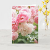 ジューンピンクローズ誕生月花誕生日 カード (黄色い花)