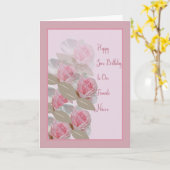 ジューン誕生日カードピンクローズfor姪 カード (黄色い花)