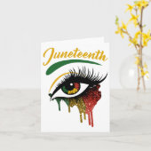 ジューン ティース 1865 ブライト アイズ メラニン レトロ 黒人プライド カード (黄色い花)