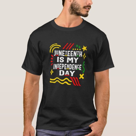 ジューン ティーンが私の独立記念日 アフリカ系アメリカ人 Tシャツ (正面)