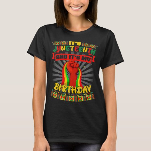ジューン ティーンスと私の誕生日、アフリカ系黒人ジューン ティーンス Tシャツ (正面)
