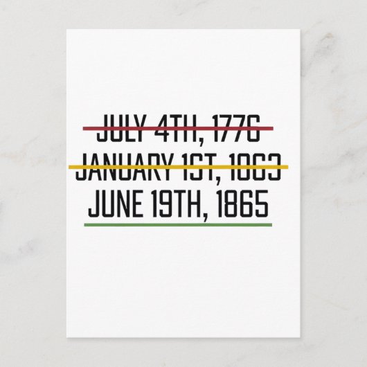 ジューン ティーンス インディペンデンス デー ブラック ヒストリー インビテーションポストカード (正面)